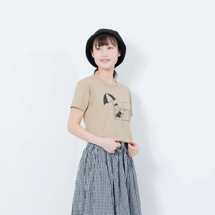 《2》【KEYMEMORY鎌倉】GrenouilleイラストTシャツ BEIGE