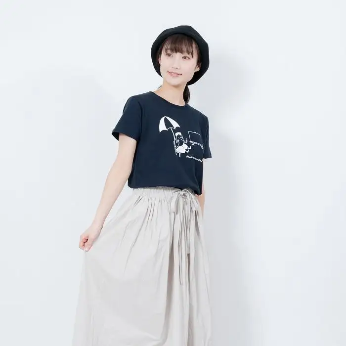 《2》【KEYMEMORY鎌倉】GrenouilleイラストTシャツ NAVY