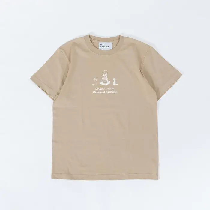 《0》【KEYMEMORY鎌倉】TIMEイラストTシャツBEIGE