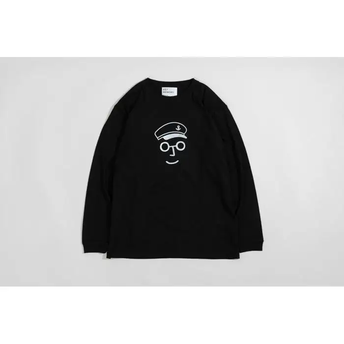 《2》【KEYMEMORY　鎌倉】セーラー帽イラストロングTシャツ　BLACK