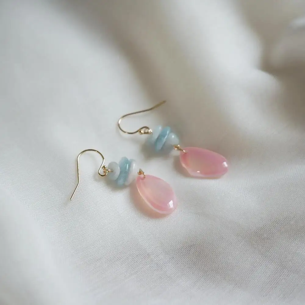 さくらひとえ  アクアマリン　ピアス