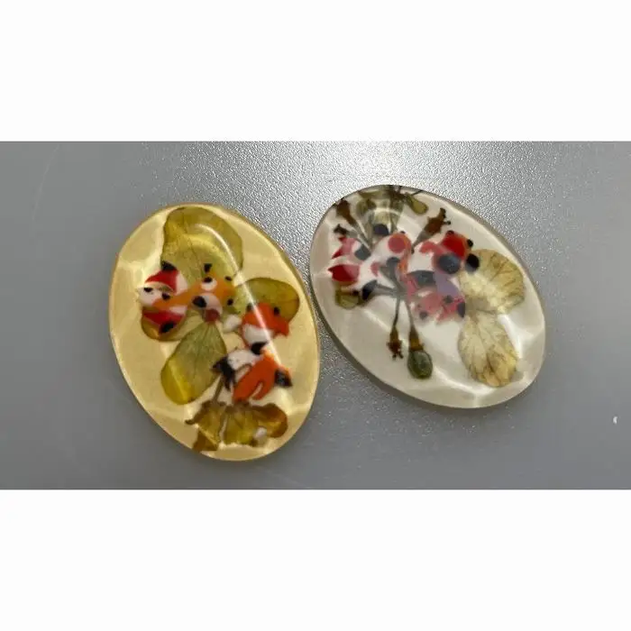 紫陽花のブローチ(ラウンド金魚入り)