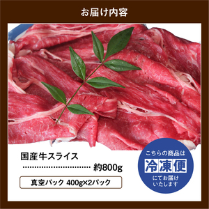 国産牛 スライス モモ バラ しゃぶしゃぶ用 約800g(真空パック:400g×2パック) 冷凍