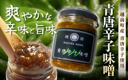クロダ農園直送！国産 青唐辛子味噌 140g × 3個 旨辛 やみつきおかず味噌 [e62-a004]