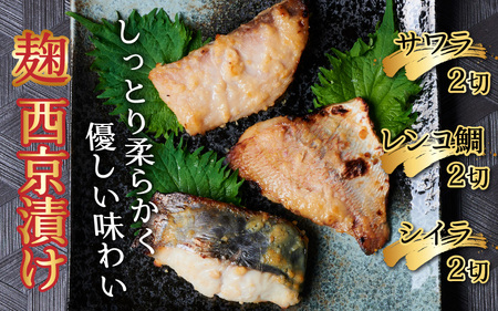 京橋おばんざい譲 コラボ西京漬け（サワラ、レンコ鯛、シイラ）