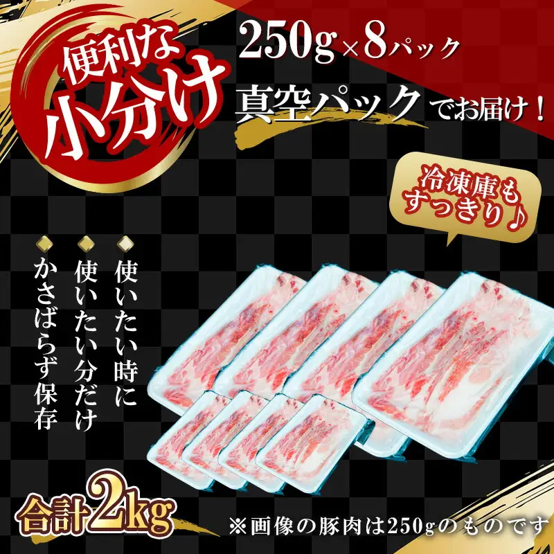 【農場直送】真空パック　北海道産　北島ワインポーク　しゃぶしゃぶ用モモ 2kg 【小分け】　【余市のブランド豚肉】　ワインで育てた豚　余市産豚肉　北海道産豚肉　国産豚肉　小分け豚肉　安心安全豚肉 北島豚 _Y067-0018