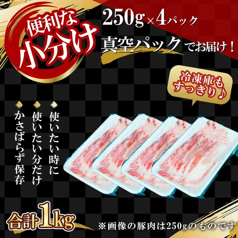 【農場直送】真空パック　北海道産　北島ワインポーク　しゃぶしゃぶ用モモ 1kg 【小分け】　【余市のブランド豚肉】　ワインで育てた豚　余市産豚肉　北海道産豚肉　国産豚肉　小分け豚肉　安心安全豚肉 北島豚 _Y067-0019