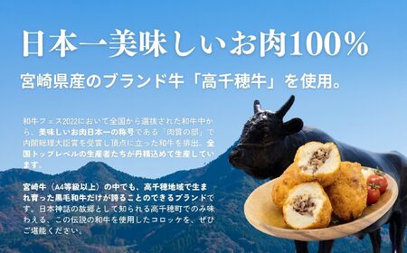 【レンジでプロ味！】黒毛和牛100％コロッケ 100g×6個／合計600g コロッケ 牛肉コロッケ 黒毛和牛 和牛 惣菜 お惣菜 おかず おやつ おつまみ お弁当 小分け 個包装 個装 便利 使い勝手 普段使い 簡単調理 レンジ 冷凍 グルメ 宮崎県 高千穂町 _Tk005-058