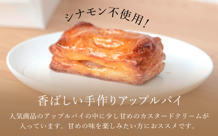 手作りアップルカスタードパイ(食べきりサイズ4個入り) ふるさと納税 福知山市 人気 スイーツ アップルパイ りんご 菓子 誕生日 お祝い ギフト お食い初め お取り寄せ お中元 お歳暮 母の日 贈り物 【fc-CF003】【アップルパイの店 シャルム】