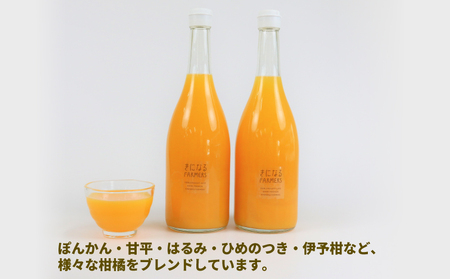 みかんジュース 果汁100% ストレート 果実 ミックスジュース 720ml × 4本 誉農園 飲料 柑橘 みかん 蜜柑 ぽんかん 甘平 伊予柑 ストレートジュース 100%ジュース ジュース 果物 くだもの mikan 愛媛みかん フルーツ 国産 愛媛 宇和島 H012-138002