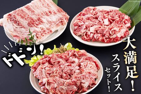 宮崎県産 黒毛和牛 スライス セット 切り落とし モモ リブロース 肩ロース カタ 500g×3 計1.5kg [サンアグリフーズ 宮崎県 美郷町 31ba0029]