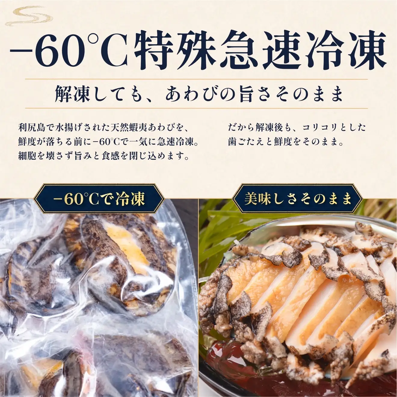 蝦夷あわび 天然 利尻島産 500g（冷凍）｜アワビ 北海道 産地直送 海鮮 刺身 天然 鮑 生食 蝦夷鮑 [1060004]