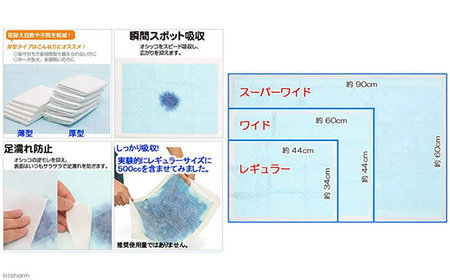 214401 厚型 スーパーワイド ペットシーツ 18枚 × 4袋 国産 ペットシート 344