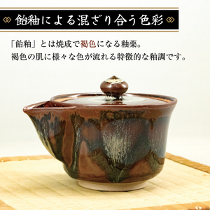 【ふるさと納税】高取焼 宝瓶(飴釉・煎茶用急須) [a9156] 高取焼 比古窯 【返礼品】添田町 ふるさと納税