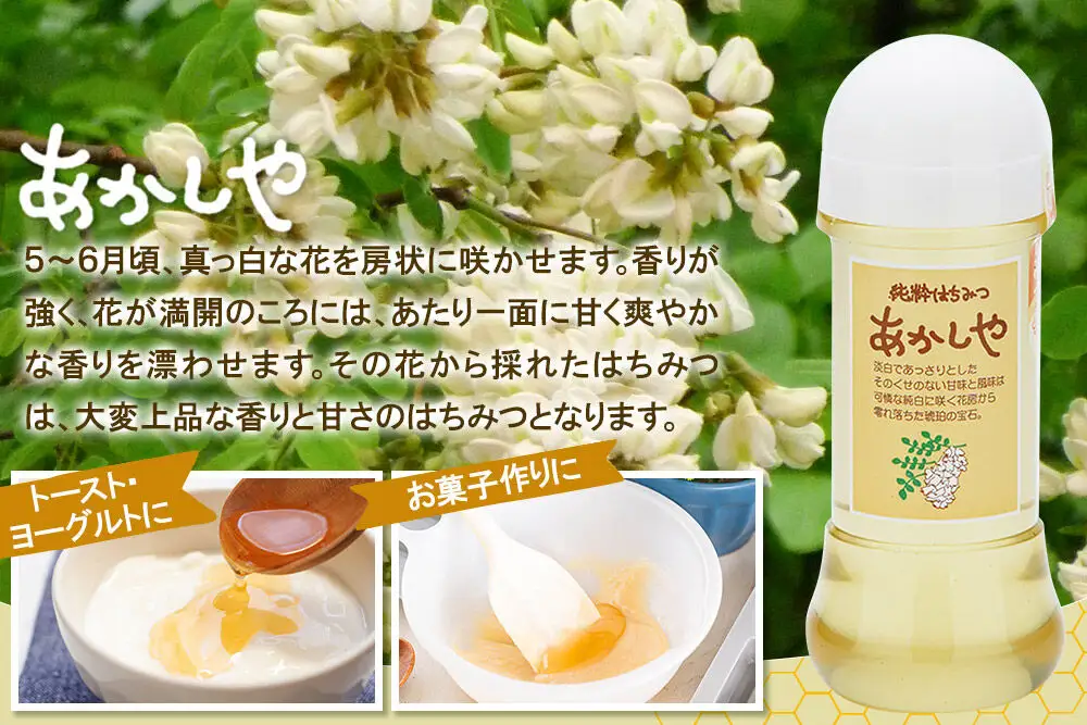 国産 はちみつ アカシヤ 300g 山のはちみつ屋