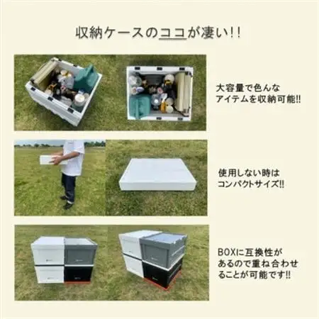 折畳式コンテナBOX ホワイト×ホワイト 2個SET【1318174】