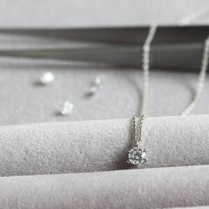 プラチナ900【ラボグロウンダイヤモンドネックレス】0.2ct 美しい6本たてづめデザイン 長さ40cm LAB-PT900-001 ネックレス