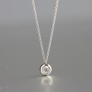 プラチナ900【ラボグロウンダイヤモンドネックレス】0.2ct クラシカルなふくりん留め 長さ40cm LAB-PT900-004 ネックレス