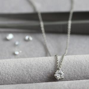 プラチナ900【ラボグロウンダイヤモンドネックレス】0.2ct 可愛い4点留めデザイン 長さ40cm LAB-PT900-005 ネックレス
