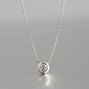 プラチナ900【ラボグロウンダイヤモンドネックレス】0.2ct 馬蹄ばていデザイン 長さ40cm LAB-PT900-006 ネックレス