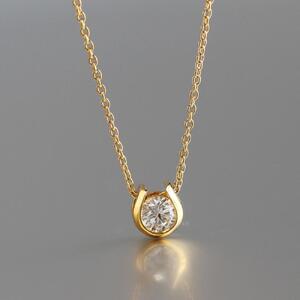 K18イエローゴールド【ラボグロウンダイヤモンドネックレス】0.2ct 馬蹄ばていデザイン 長さ40cm LAB-K18-006 ネックレス