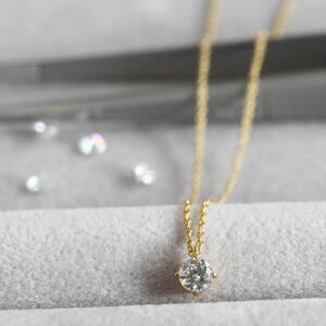 K18イエローゴールド【ラボグロウンダイヤモンドネックレス】0.2ct 可愛い王冠モチーフ 長さ40cm LAB-K18-007 ネックレス