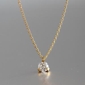 K18イエローゴールド【ラボグロウンダイヤモンドネックレス】0.2ct 3点留めデザイン 長さ40cm LAB-K18-010 ネックレス