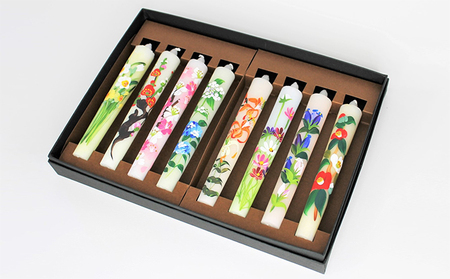 手描き花ろうそく12cm　8本入 雑貨 日用品 