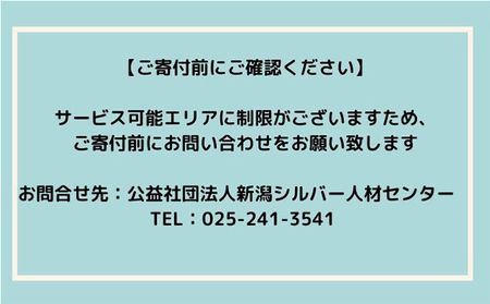 【新潟市内限定】家事援助サービス（日用品等の買物） チケット シルバー人材 家事のお手伝い お手伝い 高齢者世帯 食品 生活必需品 買い物代行 