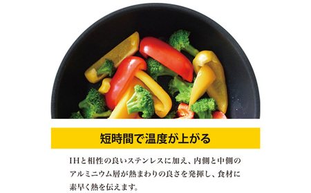 クワトロプラスIH フライパン20cm IH対応 フライパン 20cm 調理器具 キッチン用品 キッチン ステンレス アルミニウム 日本製 新潟 
