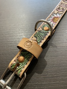 b150-030　首輪と肩掛けリードセット 中型犬用 ハンドメイド