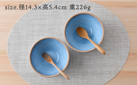 【波佐見焼】テラコッタ BLUE ボウル (Ｓ) ペアセット 皿 食器 小鉢【利左エ門窯】[QB54] 波佐見焼