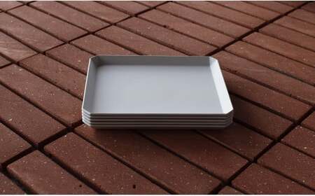 1616/ TY Square Plate 200 Grey 5枚セット【1616/arita japan】有田焼 食器 器 皿 中皿 角皿 スクエア プレート グレー A45-332