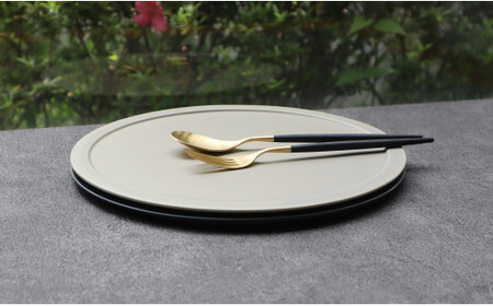 有田焼 Shallow flat plate 2枚セット【まるふく】器 うつわ 食器 プレート 皿 フラットプレート マット グレージュ ワンプレート ペア シンプル ギフト 贈答 A40-357