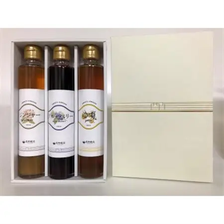 飲む酢3本セット(ゆず、ブルーベリー、ジンジャー)200ml×3本_調味料 酢  _【1417029】