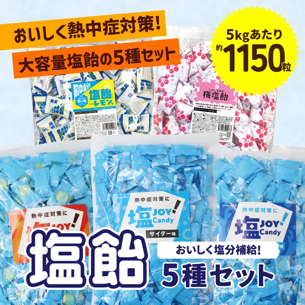 【夏季限定】塩飴 5種セット 5kg｜塩飴