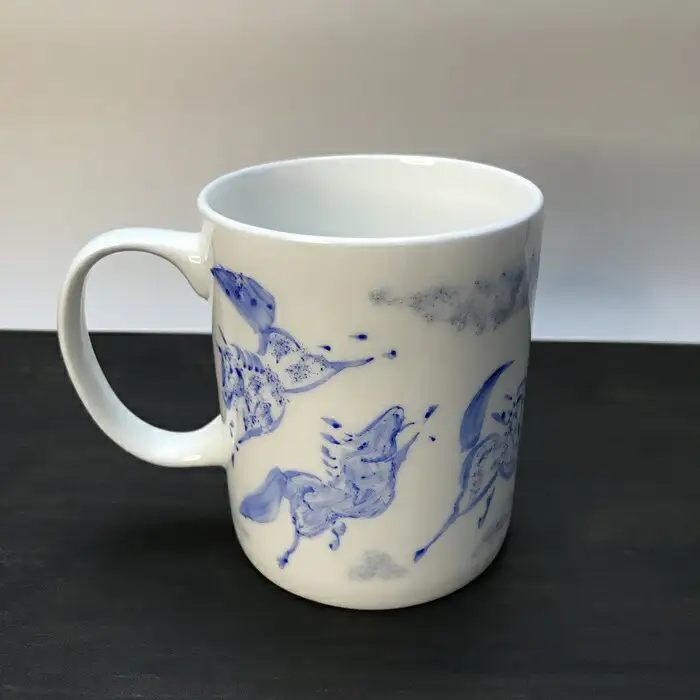 縁起物『左駒』マグカップ青 ｜ マグカップ 福島県