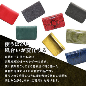 エキゾチックレザーを使用「オールレザーの二つ折り財布 (全8色)」(素材・カラー：パイソン(金箔))_0138-010-T05-8