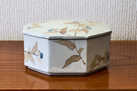 和紙染露草文蓋物(H025156)