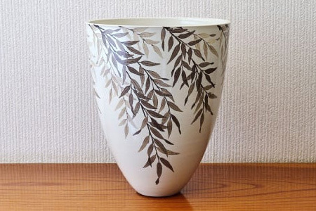 和紙染草花文花器(H025130)