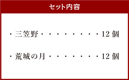 [竹田 但馬屋老舗] 三笠野・荒城の月 24個入 各12個 個包装 詰合せ 和菓子 