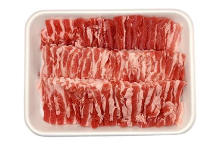上州麦豚バラ1kg：焼肉用【冷蔵で直送】A-31