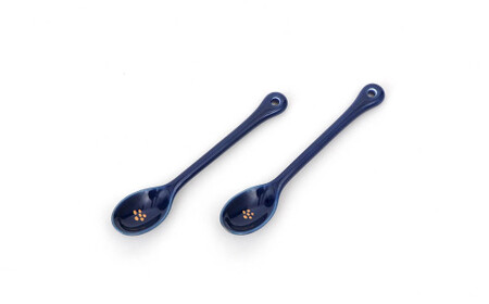 源右衛門窯 瑠璃金彩梅絵 スプーン シンプル 可愛らしい ティ−タイム 食器 有田焼 A16-12