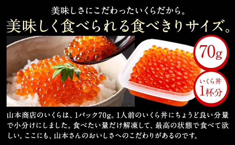 北海道産 いくら 醤油漬け 140g (70g×2) 小分け タレなし