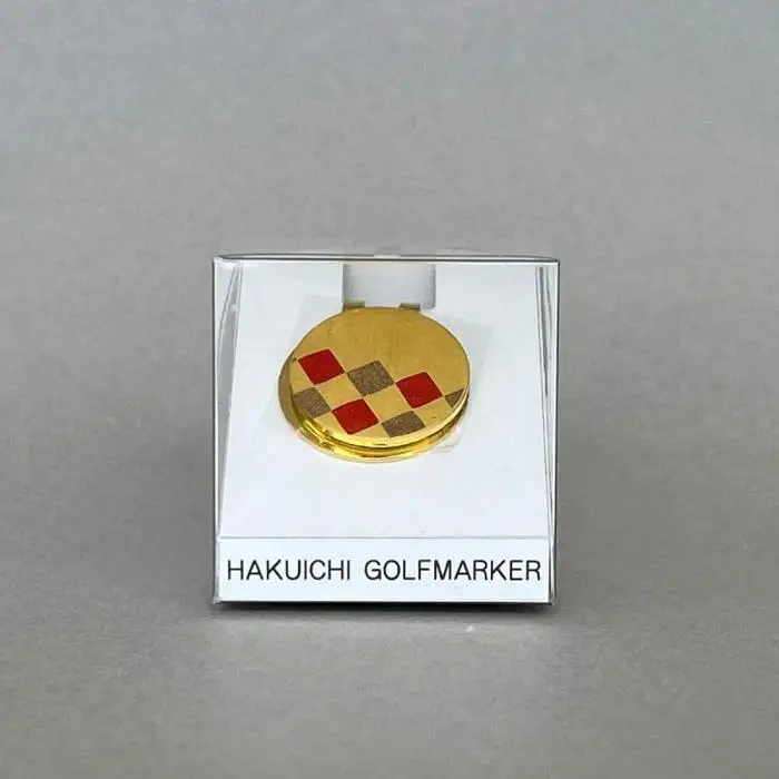 金箔 ゴルフマーカー (市松) 金沢箔 金箔使用 ゴルフグッズ 記念品 お土産