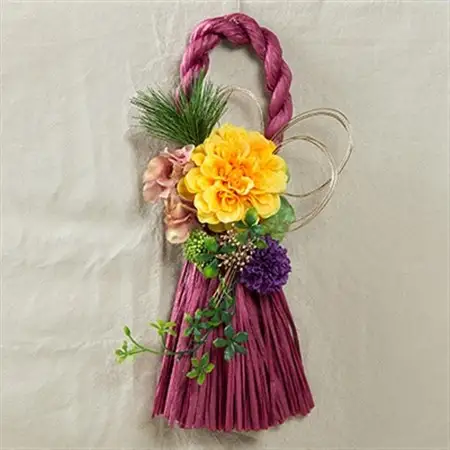 年中飾れるお正月しめ縄飾り(アートフラワー)B_花・観葉植物 造花・プリザーブドフラワー 花 _【1418580】
