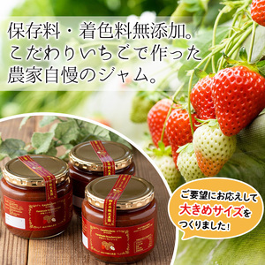 No.1022 手造りイチゴジャム(約500g×3本) 国産 九州産 鹿児島県産 いちご イチゴ 苺 不 ジャム フルーツ 果物 手作り 手造り 調味料 小分け 贈答 プレゼント 着色料無添加 保存料無添加【片平観光農園】