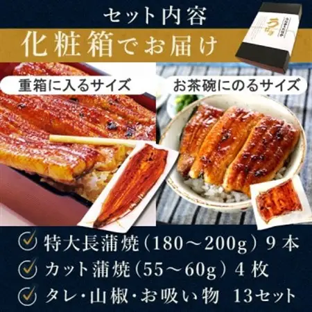 浜名湖・うなぎのたなかのふっくら柔らか国産うなぎ!どっさり山盛り!長蒲焼9本、カット(小)4枚_鰻 国産 ギフト_【配送不可地域：離島】【1417598】