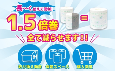 長持ち 1.5倍巻き 花いっぱい トイレットペーパー ダブル 45ｍ 計72ロール 全18種 花柄 プリント ハーブ 香り付き 日本製 まとめ買い 防災 常備品 ペーパー エコ 日用雑貨 消耗品 備蓄 送料無料 北海道 倶知安町 日用品 