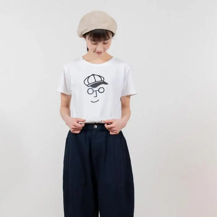 《1》【KEYMEMORY 鎌倉】キャスケットイラストTシャツ WHITE